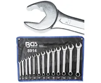 BGS Sada očkoplochých klíčů, s funkcí ráčny na straně vidlice, 8 – 21 mm, 13dílná BGS Sada očkoplochých klíčů, s funkcí ráčny na straně vidlice, 8 – 21 mm, 13dílná