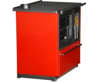 PLAMEN Sporák na tuhá paliva 850 GLAS - L červený (1)