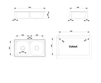 AQUALINE Nerezový vestavný dřez, dvojitý 81x18x46cm (8)