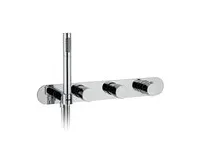 SAPHO Podomítková termostatická sprchová/vanová baterie s držákem ruční sprchy, 2 výstupy,kulatá,chrom (1)