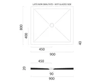 GSI Keramická sprchová vanička, obdélník 90x80x2cm, agave mat (2)