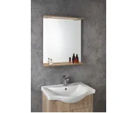 AQUALINE KORIN STRIP zrcadlo s LED osvětlením 60x70x12cm, dub platin (5)