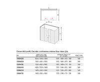 Sprchový kout, Lima, obdélník, 140x100x190 cm, chrom ALU, sklo Čiré (6)