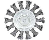 BGS Kartáč plochý copový 75mm, dřík 6mm, ocelový drát 0,5mm (3)