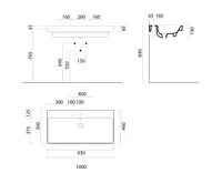 GSI NUBES keramické umyvadlo 100x50cm, broušená spodní hrana, 3 otvory, bílá ExtraGlaze (5)