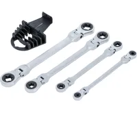 BGS Sada oboustranných ráčnových očkových klíčů, kloubové, s očkovými hlavami E-profil, E6–