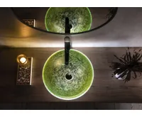 SAPHO SHAY skleněné umyvadlo na desku Ø 42cm, zlatá (9)