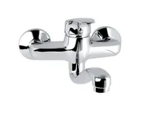 Dřezová nástěnná baterie, Sonáta, 150 mm, s ramínkem plochým vyhnutým 210 mm, chrom Dřezová nástěnná baterie, Sonáta, 150 mm, s ramínkem plochým vyhnutým 210 mm, chrom