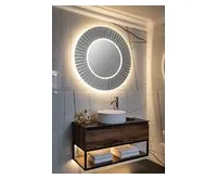 SAPHO PRIDE STRIP kulaté zrcadlo s LED osvětlením v rámu ø 90cm, stříbrná (1)