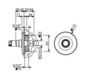 Pisoárový ventil tlačný - časový podomítkový 1/2" (5)