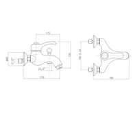 SAPHO KIRKÉ nástěnná vanová baterie, chrom (2)