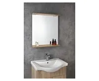 AQUALINE KORIN STRIP zrcadlo s LED osvětlením 60x70x12cm, dub platin (1)