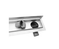 AQUALINE KROKUS nerezový podlahový žlab s roštem, ke stěně, L-860, DN50 (1)