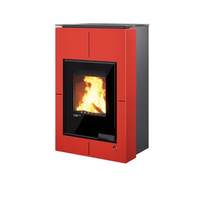 HS Flamingo Krbová kamna AQUAFLAM VARIO ® SAPORO 11kW červená (teplovzdušná verze)