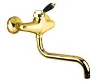 SAPHO KIRKÉ BLACK nástěnná baterie, černá páčka, zlato