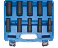 BGS Hlavice nástrčné 1/2&quot; 10,0 - 24,0 mm, 10 dílů, tvrzené prodloužené