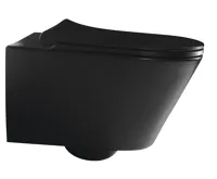 SAPHO AVVA CLEANWASH závěsná WC mísa, s bidetovou sprškou, Rimless, 35,5x53cm, černá mat (3)