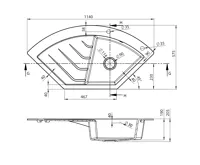 SAPHO Granitový vestavný dřez rohový s odkapem, 114x57,5cm, bílá (5)