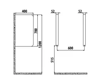 CREAVIT Keramická dělící stěna mezi urinály, 40x70cm, bílá (4)