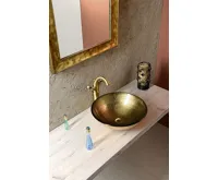 SAPHO FIANNA skleněné umyvadlo na desku Ø 42cm, bronz/zlatá (3)