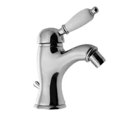 SAPHO KIRKÉ WHITE stojánková bidetová baterie s výpustí, bílá páčka, chrom SAPHO KIRKÉ WHITE stojánková bidetová baterie s výpustí, bílá páčka, chrom