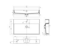 SAPHO AQUATIC umyvadlo, litý mramor, 80x46cm, bílá (5)