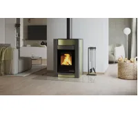 HS Flamingo Krbová kamna AQUAFLAM VARIO ® KALMAR 11kW olivová (teplovzdušná verze) (10)