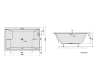 POLYSAN DUPLA obdélníková vana s konstrukcí 180x120x54cm, bílá (6)