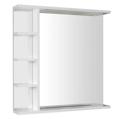 AQUALINE KORIN STRIP zrcadlo s LED osvětlením a policemi 70x70x12cm