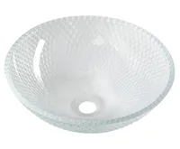 SAPHO PUKETA skleněné gravírované umyvadlo na desku Ø 42cm, čirá SAPHO PUKETA skleněné gravírované umyvadlo na desku Ø 42cm, čirá