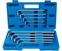 BGS Klíče imbus 3,0 - 17,0 mm, s koulí, sada 10 dílů, v kufru