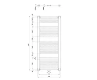 AQUALINE DIRECT otopné těleso se středovým připojením 600x1320 mm, bílá (6)