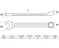 BGS Klíč očkoplochý 46 mm, 15° vyhnutý, DIN 3113A ,chrom vanadium (1)