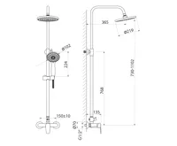 AQUALINE LOTTA sprchový sloup s pákovou baterií, chrom (3)