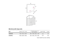 Sprchový kout, Kora, čtvrtkruh, 80 cm, R550, bílý ALU, sklo Grape (3)