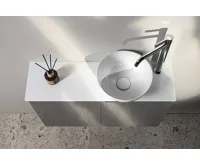 SAPHO MINOR umývátko na desku, litý mramor, Ø 26cm, bílá (4)