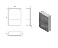 AQUALINE VEGA galerka, 40x70x18cm, bílá (4)