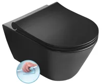 SAPHO AVVA závěsná WC mísa, Rimless, 35,5x53cm, černá mat