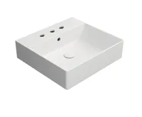 GSI KUBE X keramické umyvadlo 50x47cm, broušená spodní hrana, 3 otvory, bílá mat