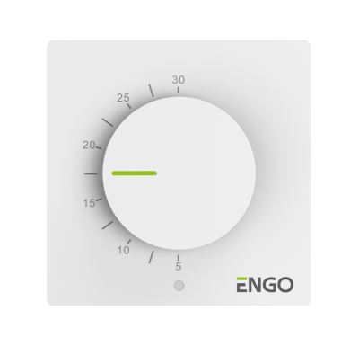 ENGO Controls Manuální termostat s ovládacím kolečkem ESIMPLE-230W, bílý