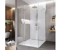 NOVEA Sprchový kout, čtverec, 90 cm, chrom ALU, sklo Čiré, dveře levé a pevný díl NOVEA Sprchový kout, čtverec, 90 cm, chrom ALU, sklo Čiré, dveře levé a pevný díl