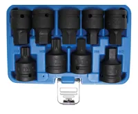 BGS Hlavice nástrčné silové, 20 mm (3/4&quot;), vnitřní šestihran, vnitřní tisícihran, sada