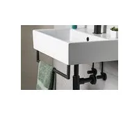 AQUALINE HANG držák ručníků pod umyvadlo 665x98mm, černá mat (1)