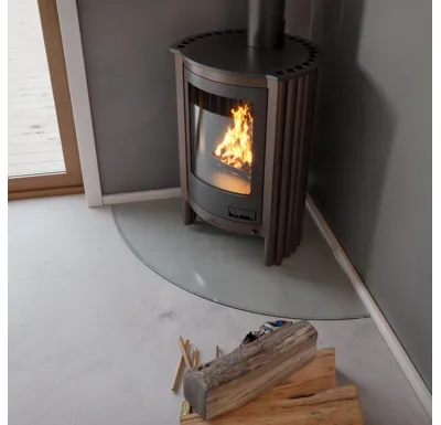 Sklo pod kamna - FLAMINGO Výseč 1000x1000 mm, fazeta / 6 mm