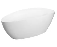 GELCO ELIPSIE volně stojící vana 1570x700x560mm, litý mramor, bílá lesk