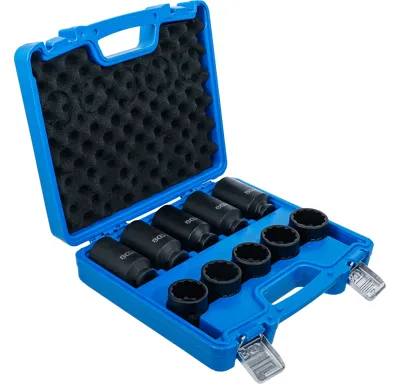 BGS Hlavice nástrčné tvrzené, šestihranné, 12hranné, 12,5 mm (1/2"),vel. E10 - E24, 10dílná -