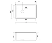 KERASAN ESSEX keramický dřez 76x45,6cm, bílá (2)