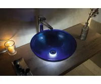 SAPHO MURANO BLU skleněné umyvadlo na desku, průměr 40cm, modrá (3)