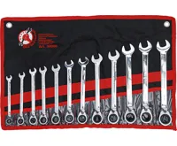 BGS Sada ráčnových očkoplochých klíčů, přepínatelných, 8 - 19 mm, 12dílná