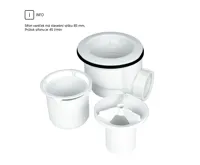 Čtvrtkruhová sprchová vanička s oblým krytem sifonu, 80x80x3 cm, vč. sif.,bez nožiček, litý mramor (2)